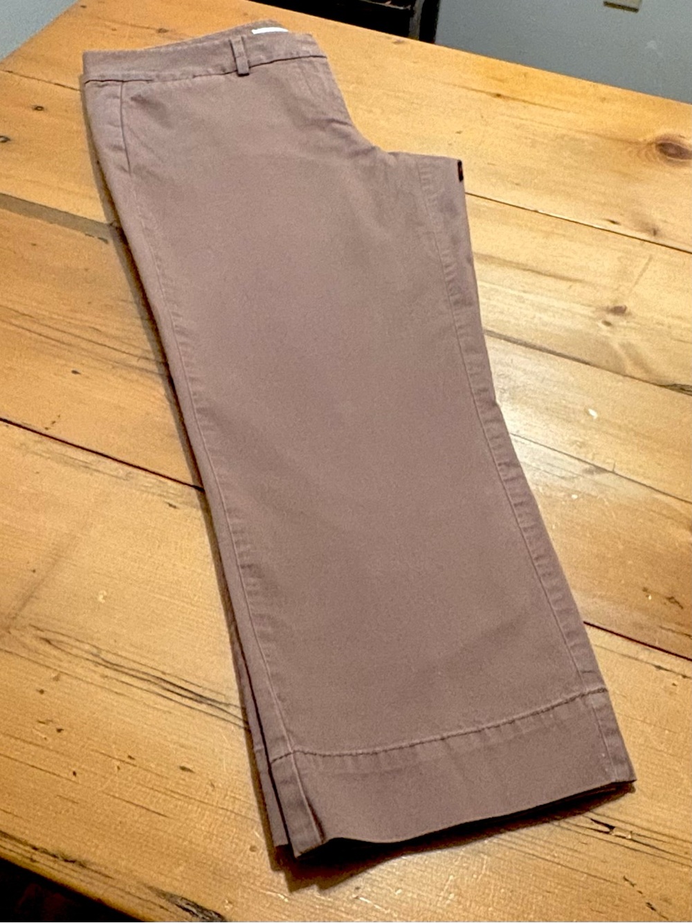 Ann Taylor LOFT Chino Crop Pants sz 10 Taupe Brown Marisa Fit Stretch